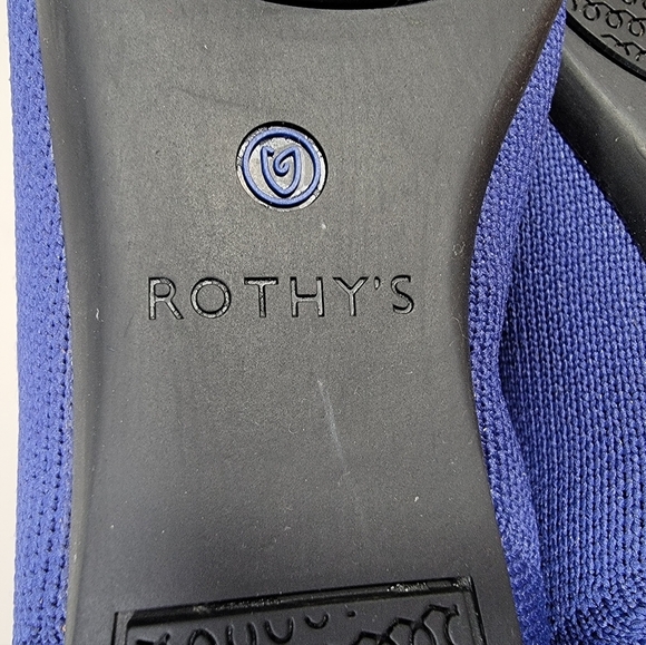 Rothys The Point Ballet Flats Blue Red & White Stripe Accent Women's Size 5.5 - Picture 10 of 16